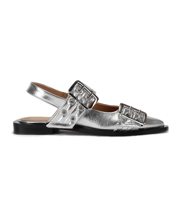 metallic-buckle-ballerina-flats