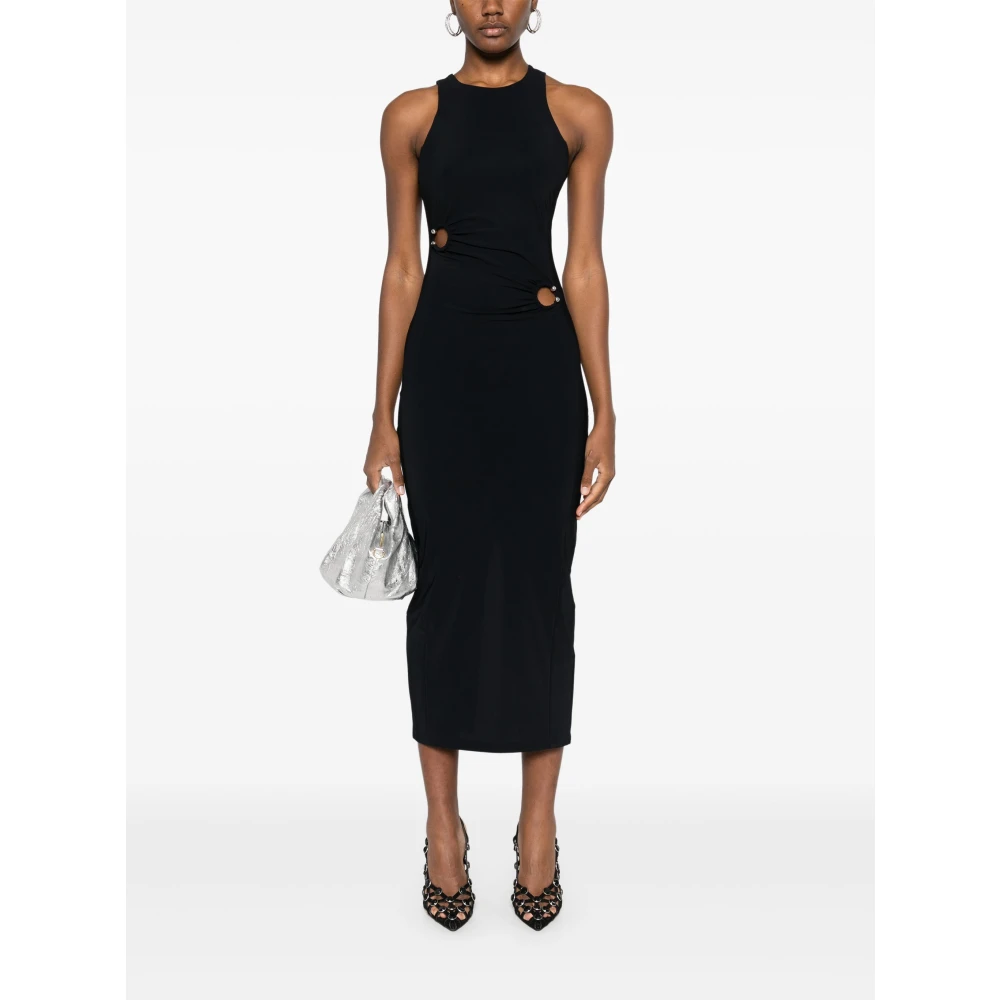 PATRIZIA PEPE Midi Jurk met Piercing Detail Black Dames