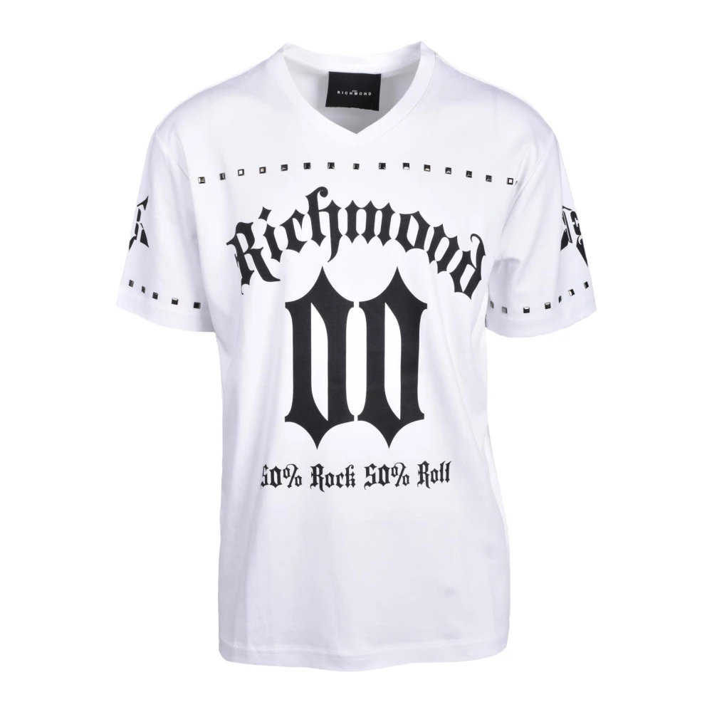 John Richmond Katoenen T-shirt White Heren