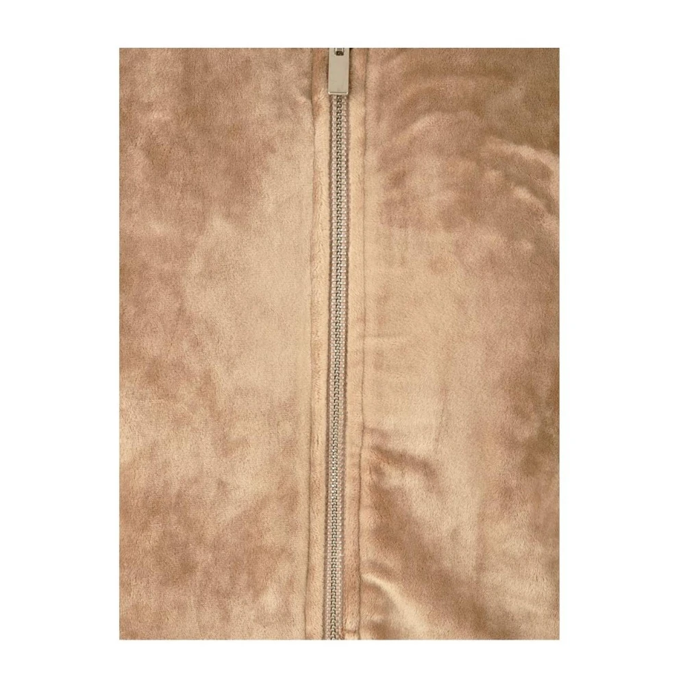 Hinnominate Velour Bomber Jacket Beige Polyester Jeans Beige Dames