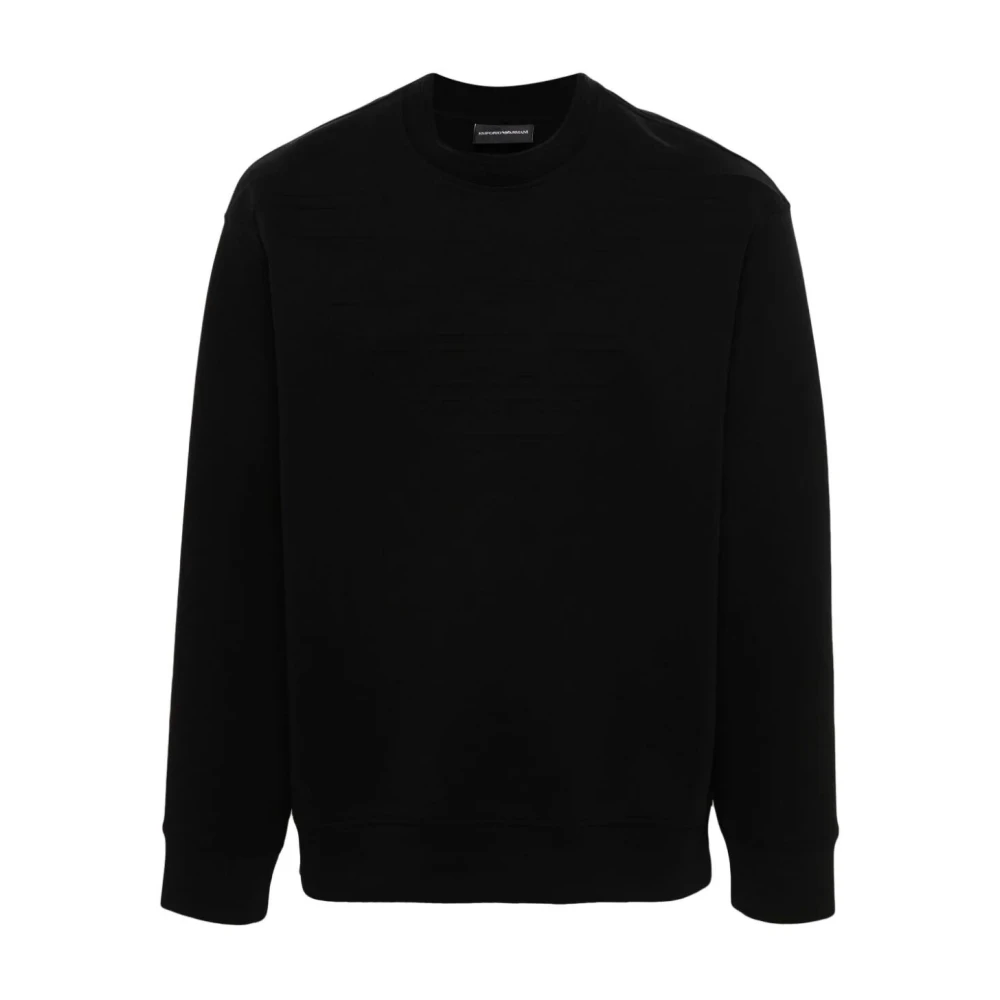 Emporio Armani Svart Eagle Sweatshirt Black, Herr