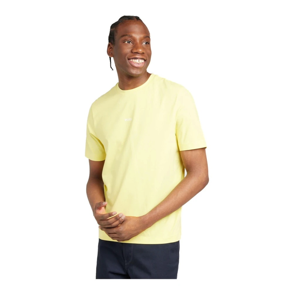 Hugo Boss Gele Longsleeve Ronde Hals T-Shirt Yellow Heren