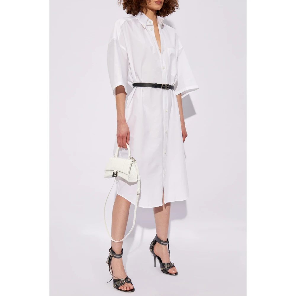 Balenciaga Cocoonjurk met korte mouwen White Dames