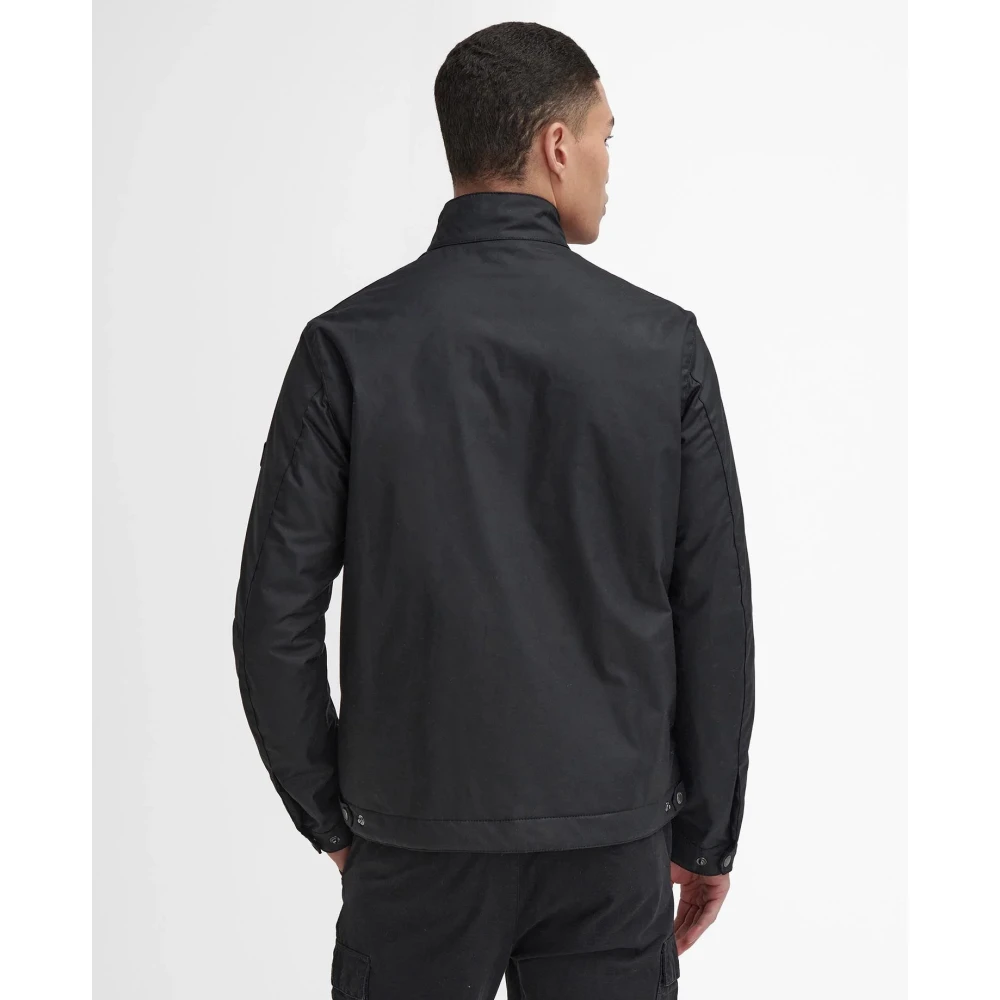 Barbour Harrington Lutlaw Waxed Jacket Black Heren