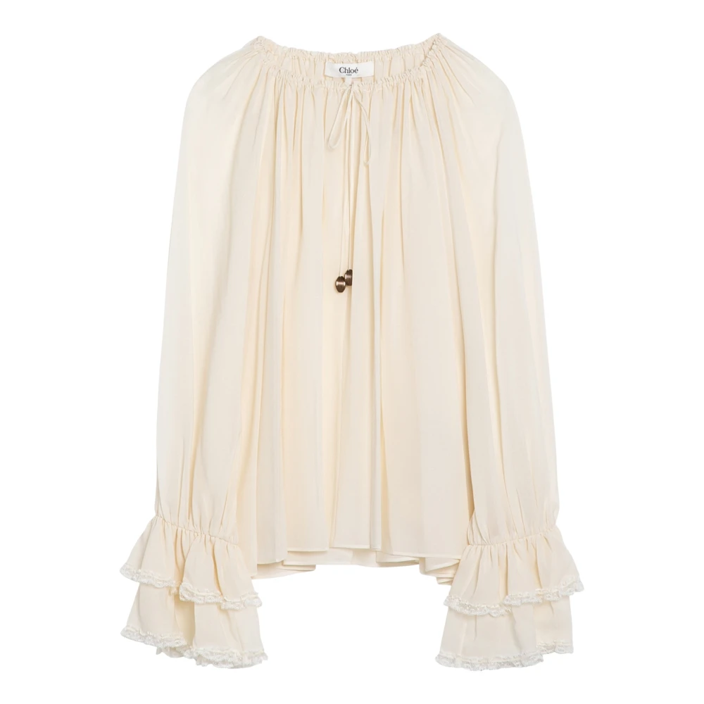 Chloé Elegant Blus för Kvinnor Beige, Dam