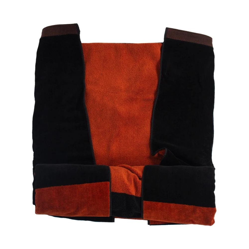 Ermenegildo Zegna Zwart Katoenen Jacquard Strandlaken Black Heren