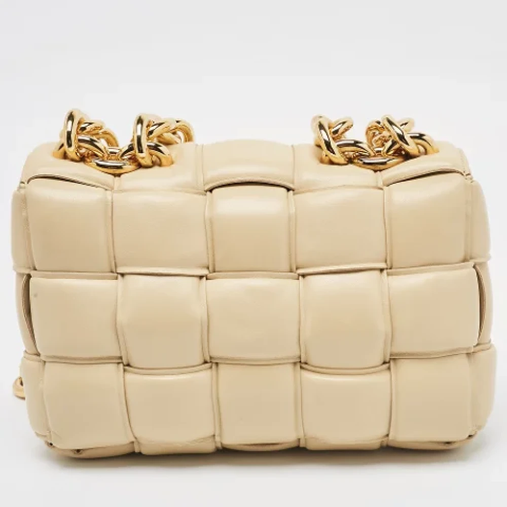 Bottega Veneta Vintage Pre-owned Leather shoulder-bags Beige Dames