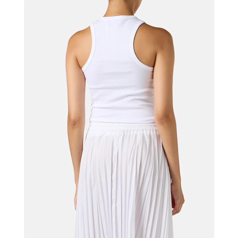 Iceberg Aansluitende witte geribbelde top met Symboolprint White Dames