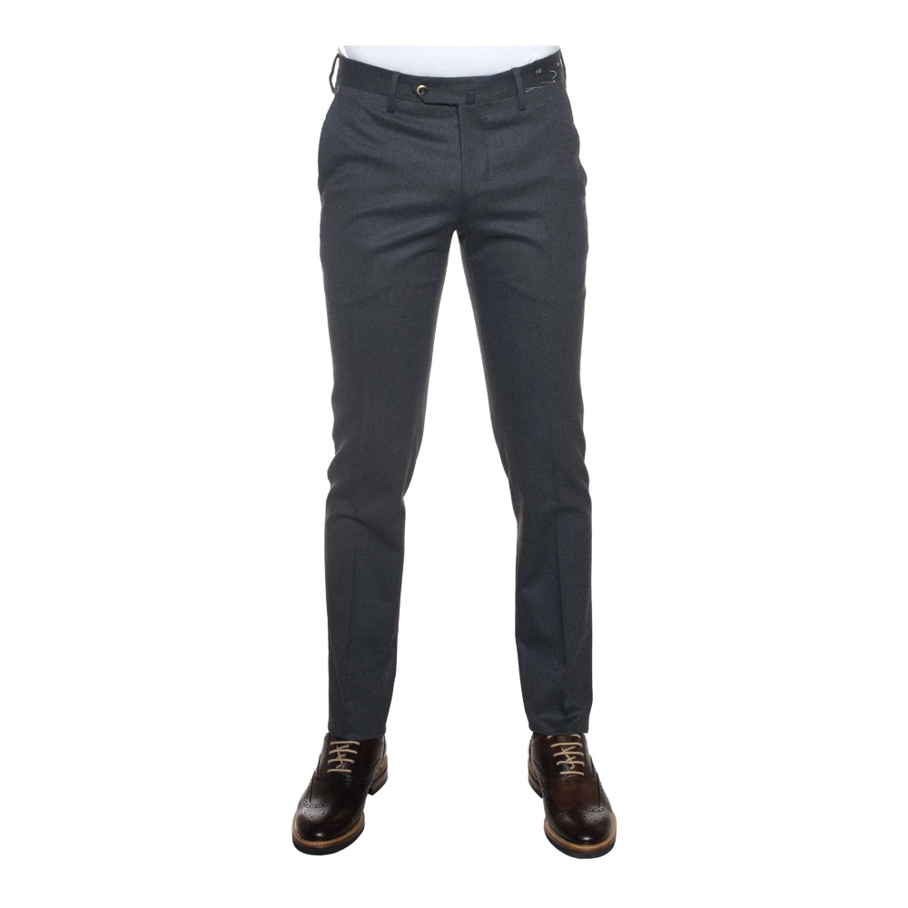 Pt01 Slim Fit Flanellbyxor med Skräddarsydd Ventil Gray, Herr