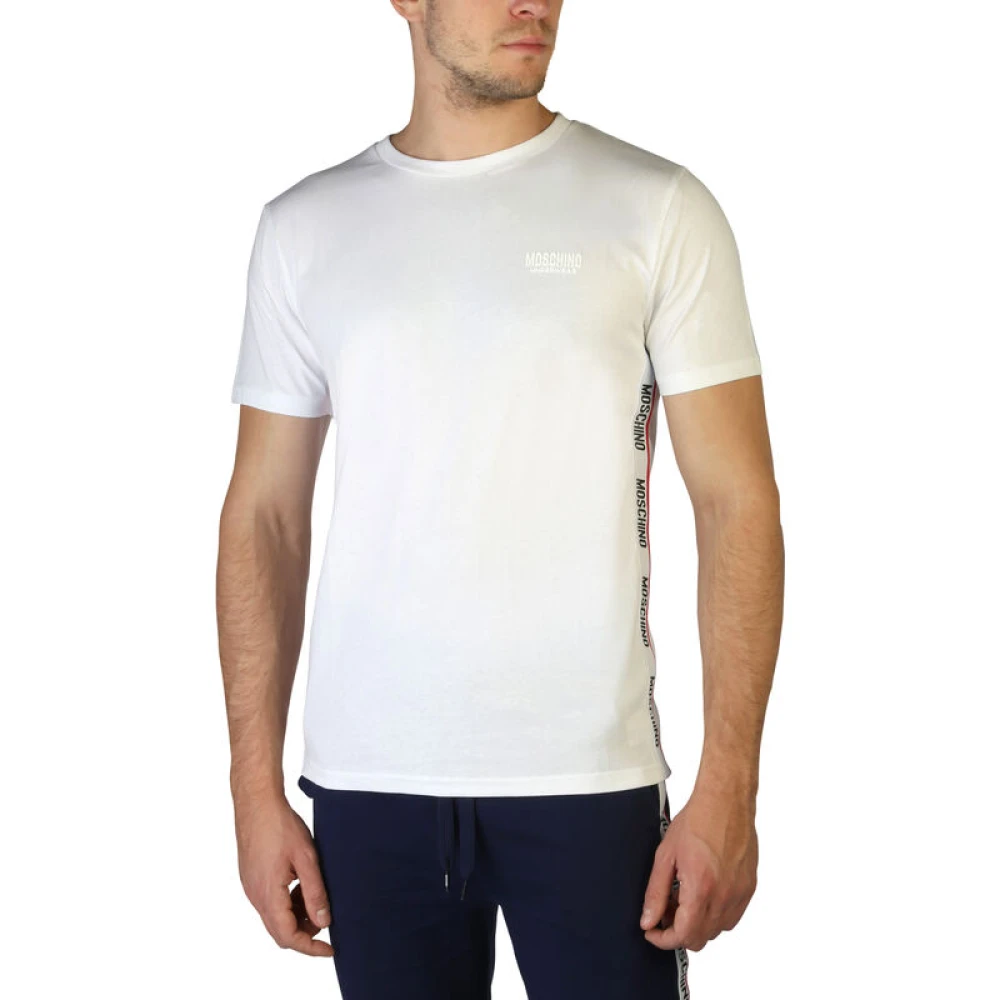 Moschino Heren Ronde Hals Katoenen T-shirt White Heren