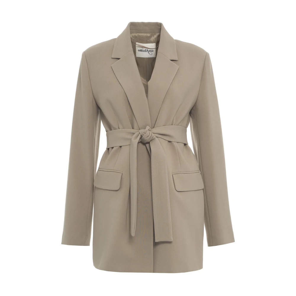 Ottod'Ame Blazer met ceintuur en split Green Dames