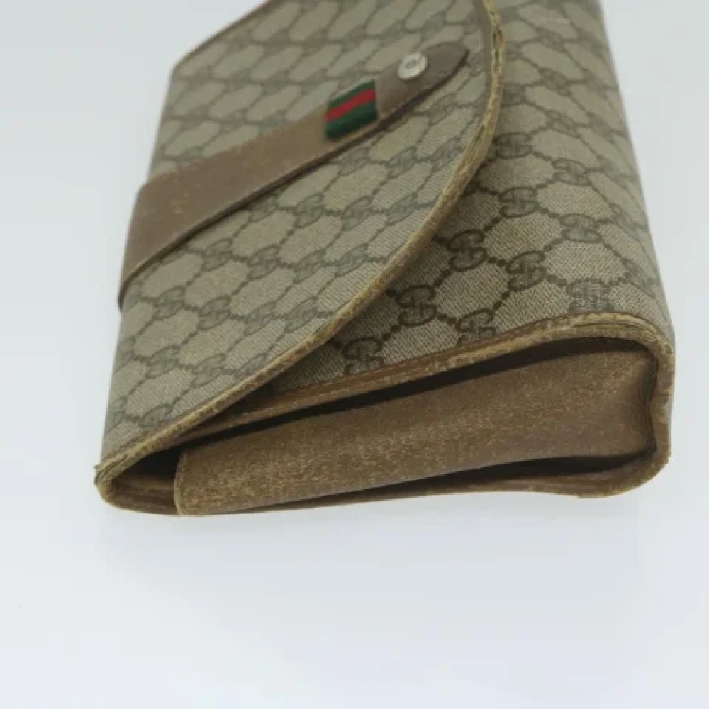 Gucci Vintage Pre-owned Leather clutches Beige Dames