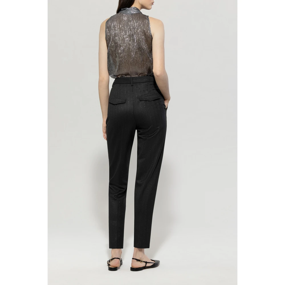 LUISA CERANO Stretch viscose-wolmix broek Black Dames