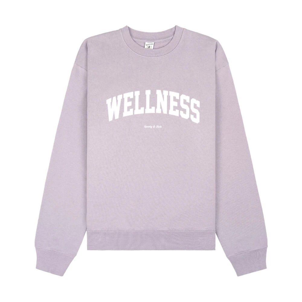 Sporty & Rich Faded Lilac White Crewneck Purple Heren