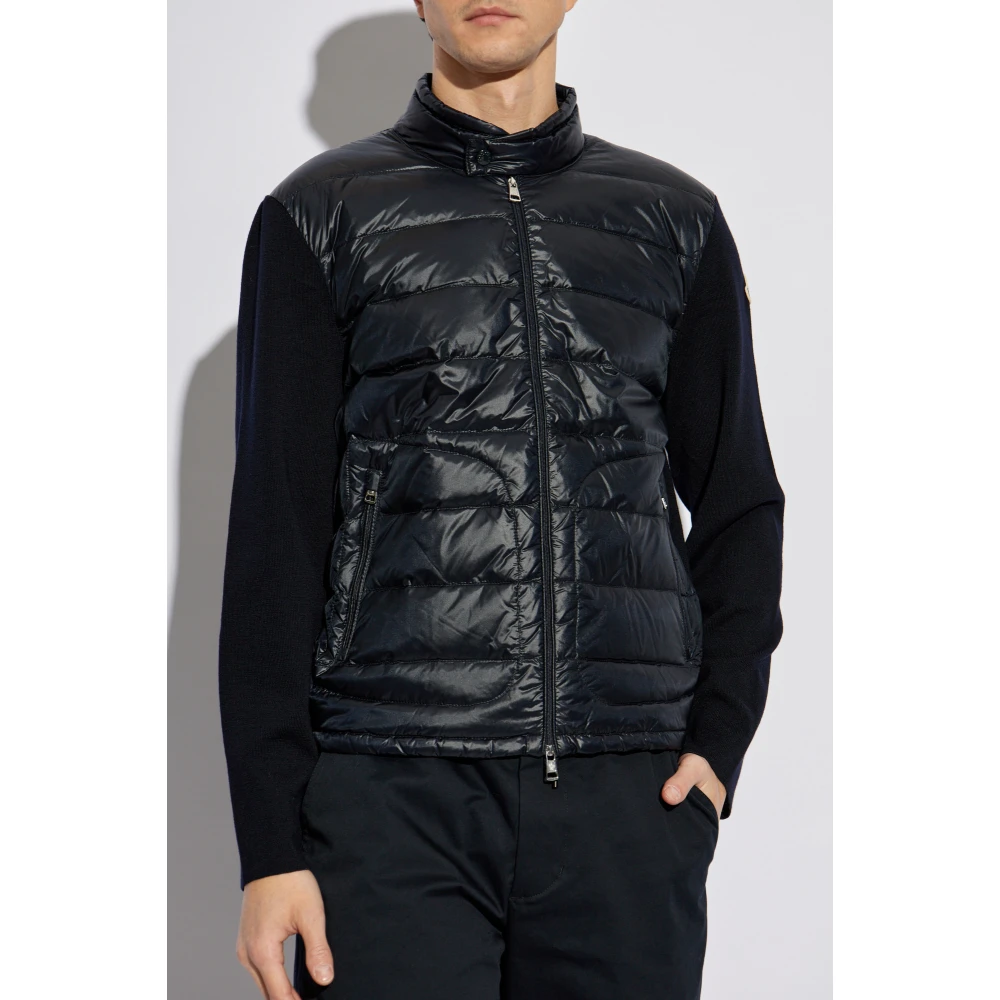 Moncler Vest met gewatteerde voorkant Blue Heren