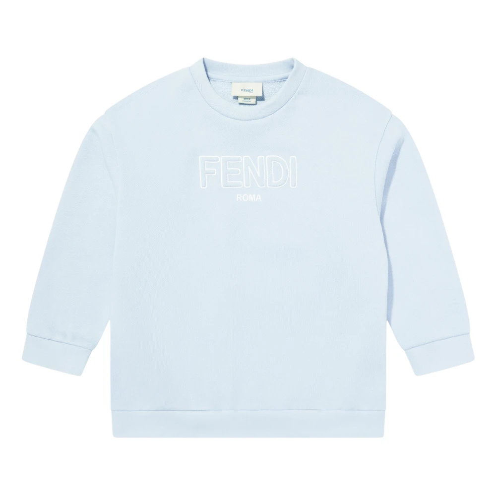 Fendi Unisex Kids Blue Logo Sweatshirt - Kids Sweatshirts - 5 Y - Kids