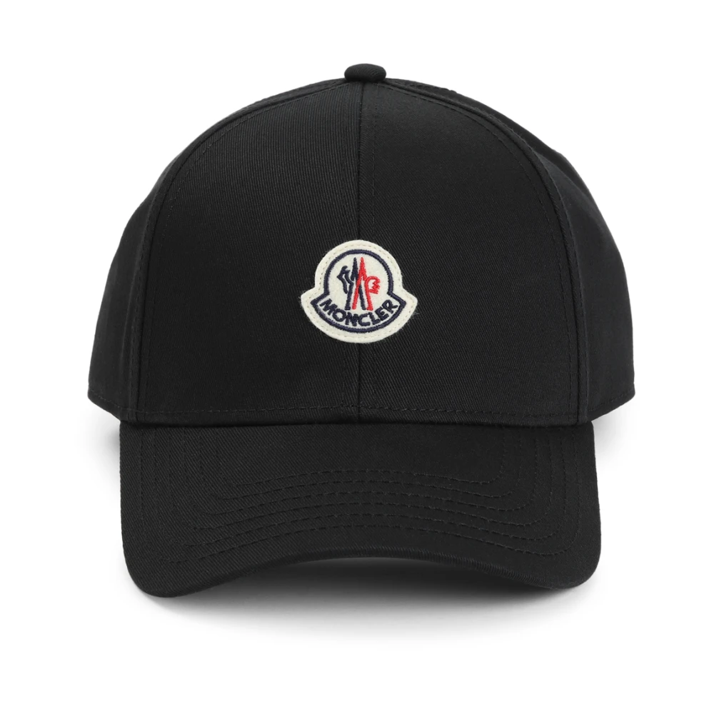 Moncler Men's Black Gabardine Baseball Cap