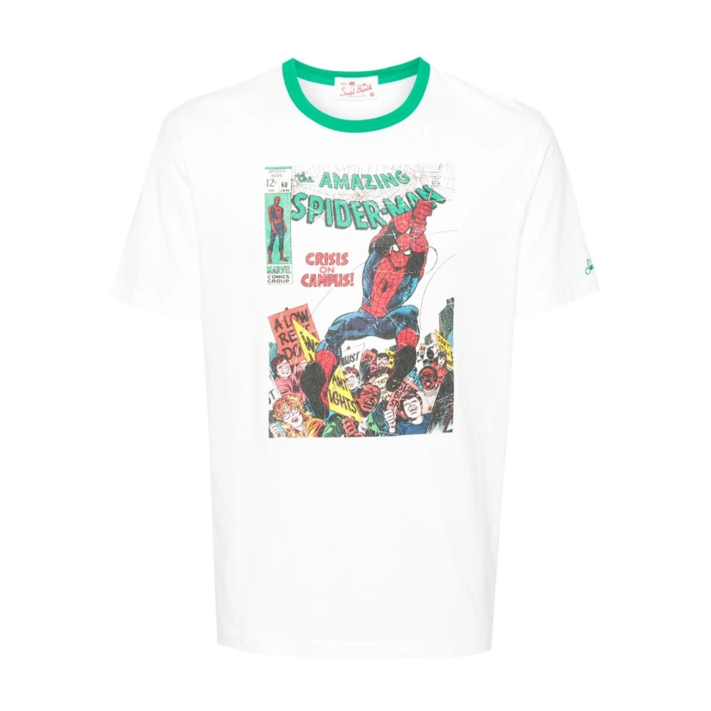 MC2 Saint Barth Witte T-shirts en Polos met Voorkantprint White Heren