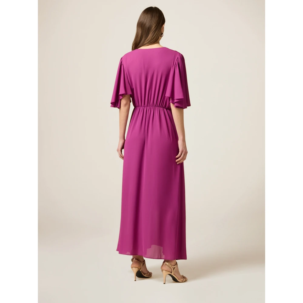 Oltre Lange Jurk met Vleermouwen Purple Dames