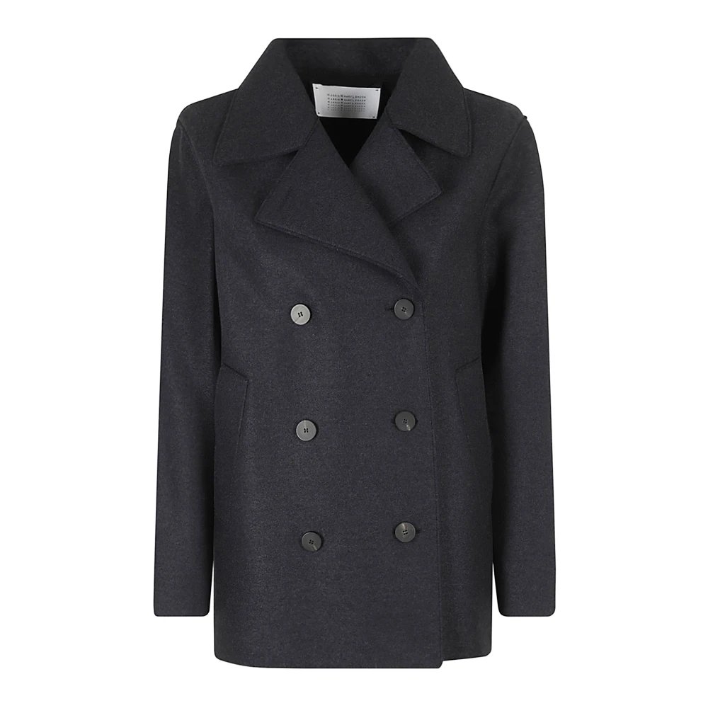 Harris Wharf London Stijlvolle Peacoat voor Mannen Blue Dames