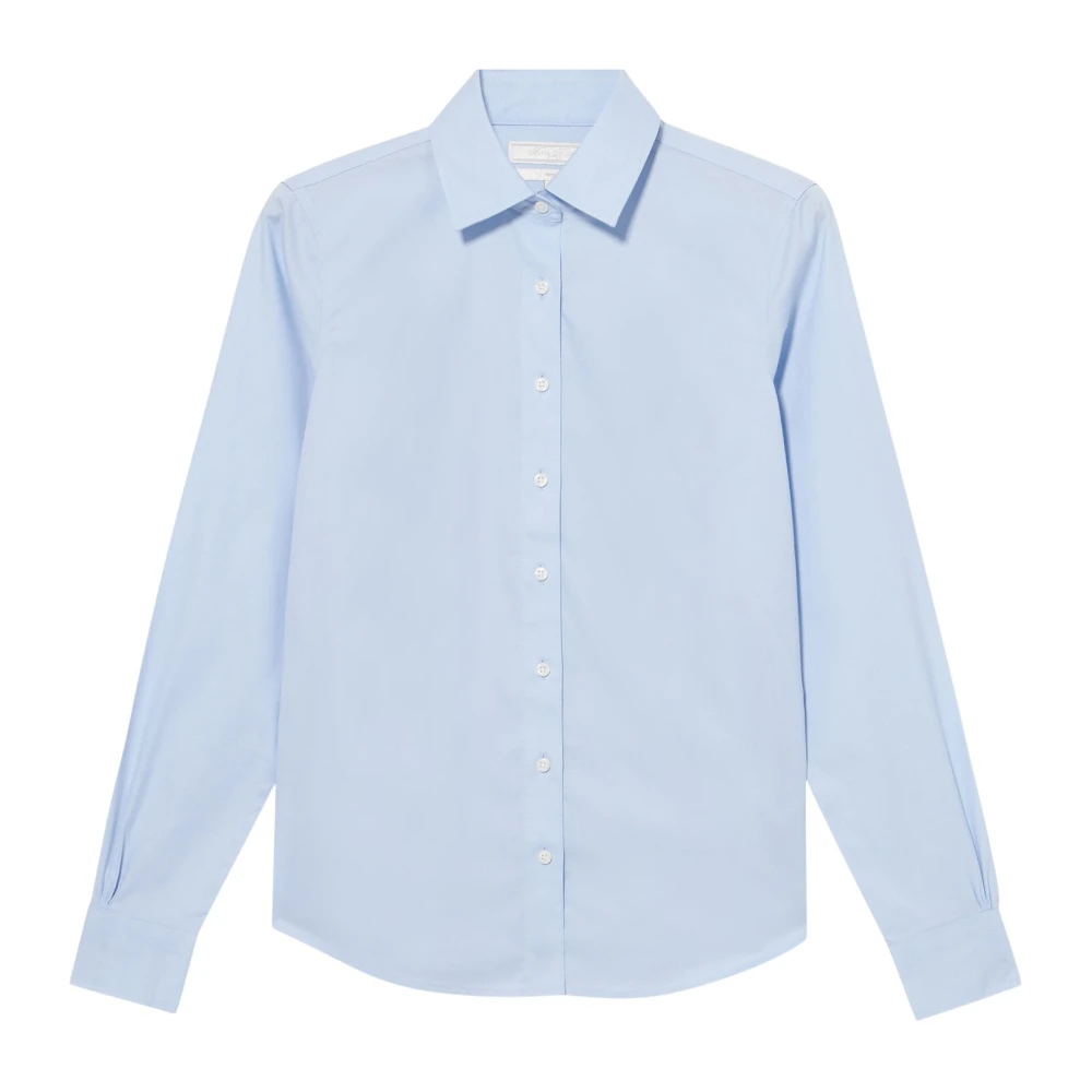 Brooks Brothers Strakke pasvorm Non-Iron Supima Stretch Pinpoint Oxford Shirt Blue Dames