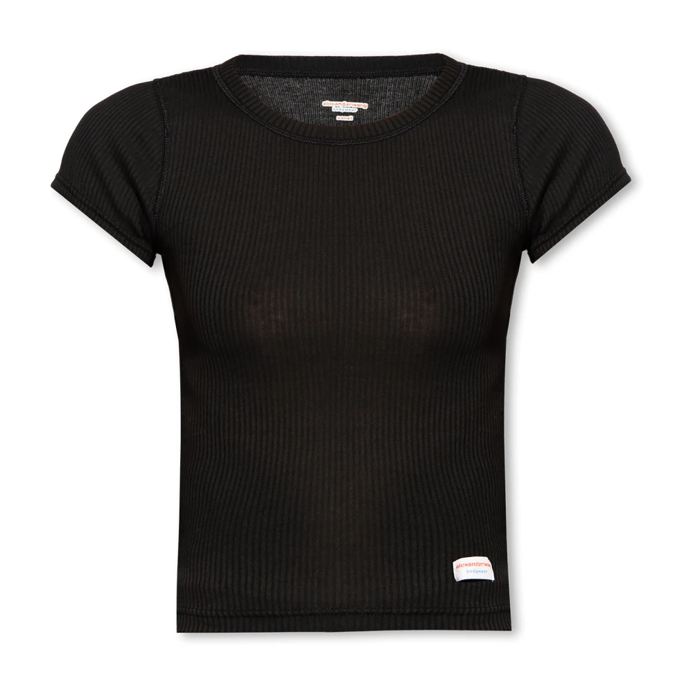 Alexander wang T-shirt met logo Black Dames