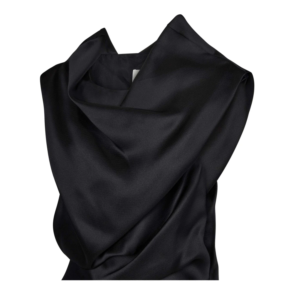 Khaite Zwarte zijden top met cowl halslijn Black Dames