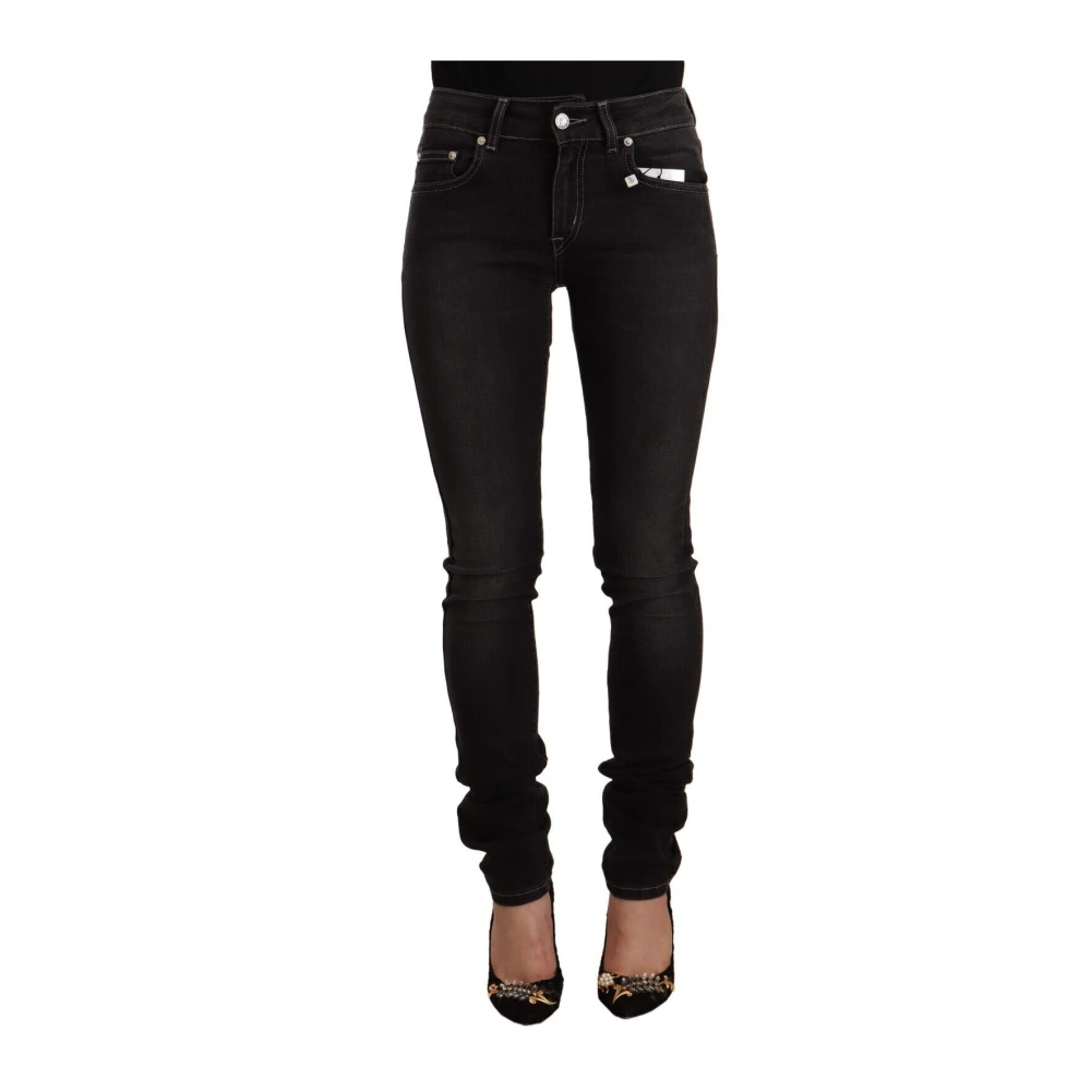 Gianfranco Ferré Women's Black Mid Waist Cotton Skinny Slim Fit Jeans - Slim Fit Jeans - W26 - Jeans