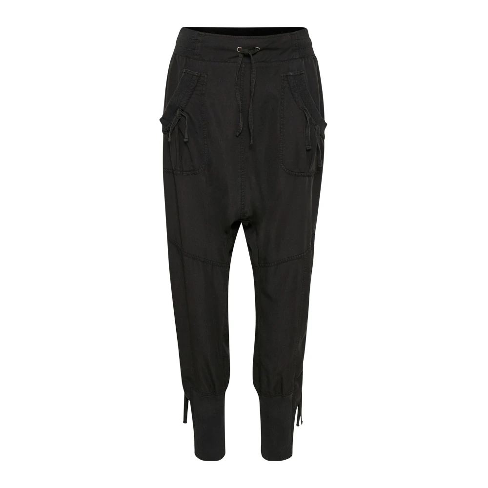 Cream Donna Nero - Pantaloni Neri Con Vita Elastica - Trousers - L
