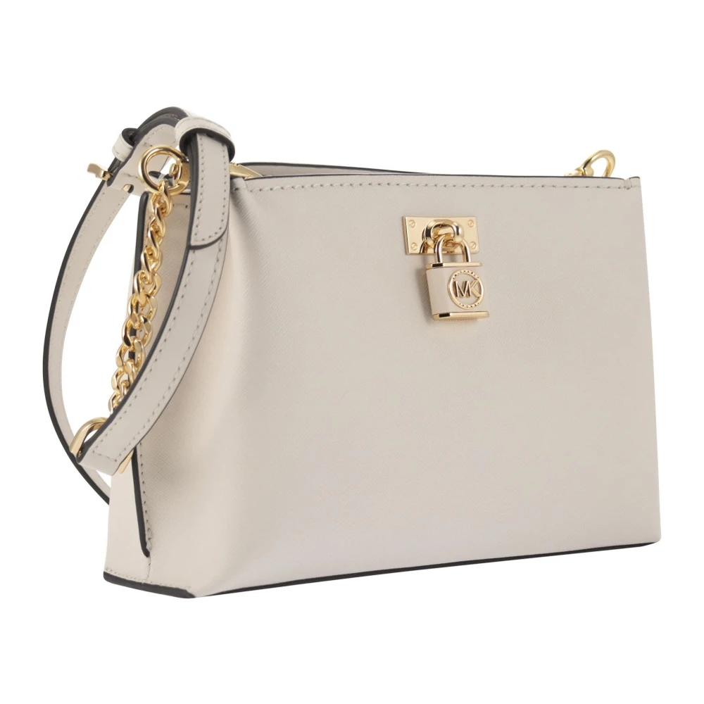 Michael Kors Ruby Medium Saffiano Lederen Schoudertas White Dames