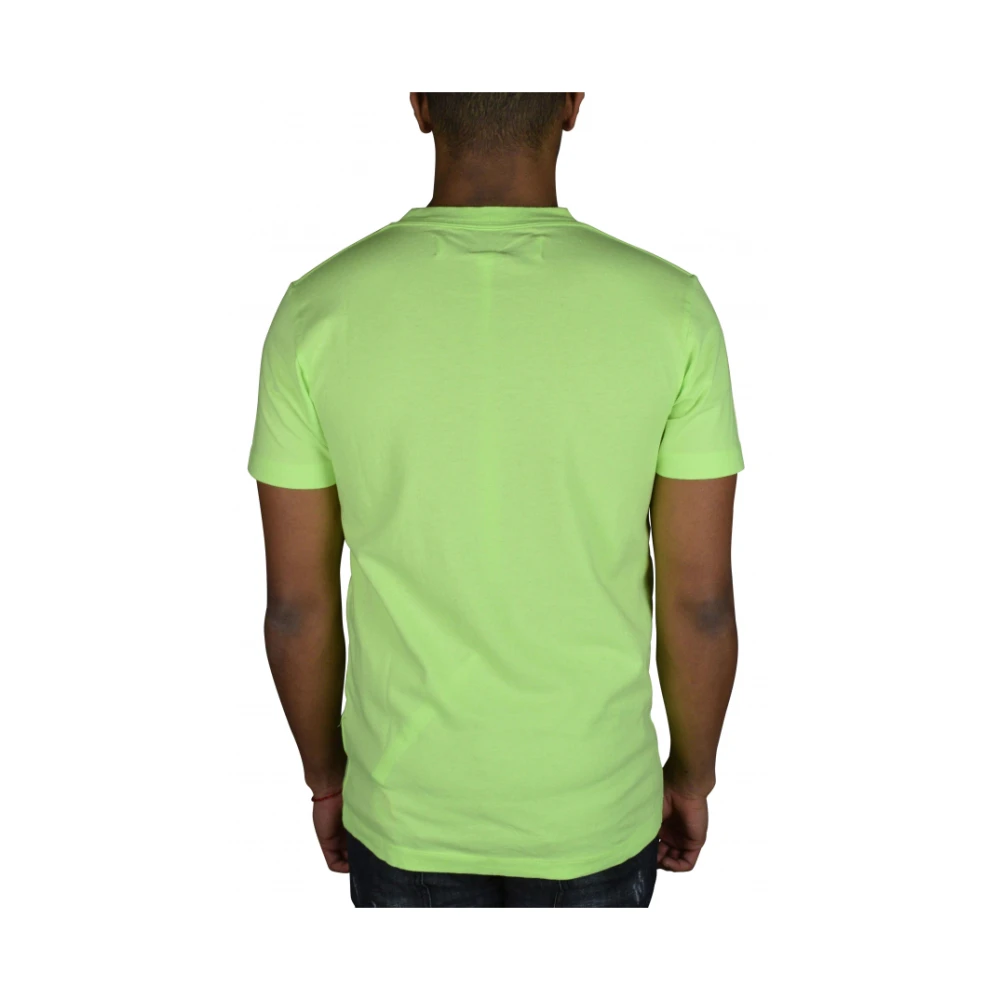 Off White Neon Gele Crew Neck T-shirt Green Heren