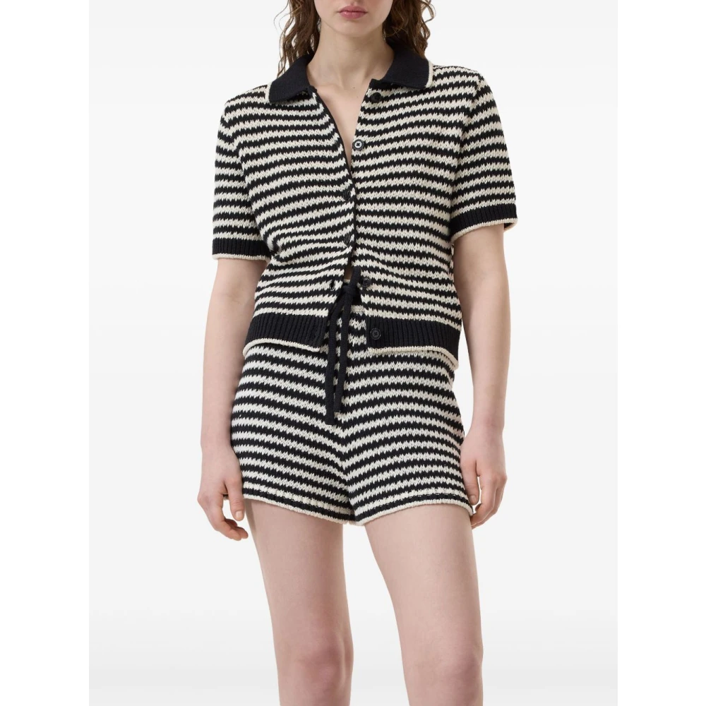 closed Zwarte Gestreepte Knooptrui Black Dames