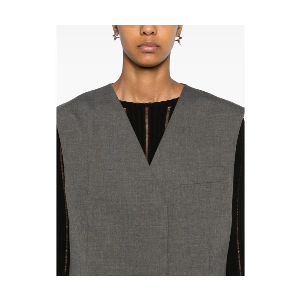 Remain Birger Christensen Grijs V-hals vest Gray Dames