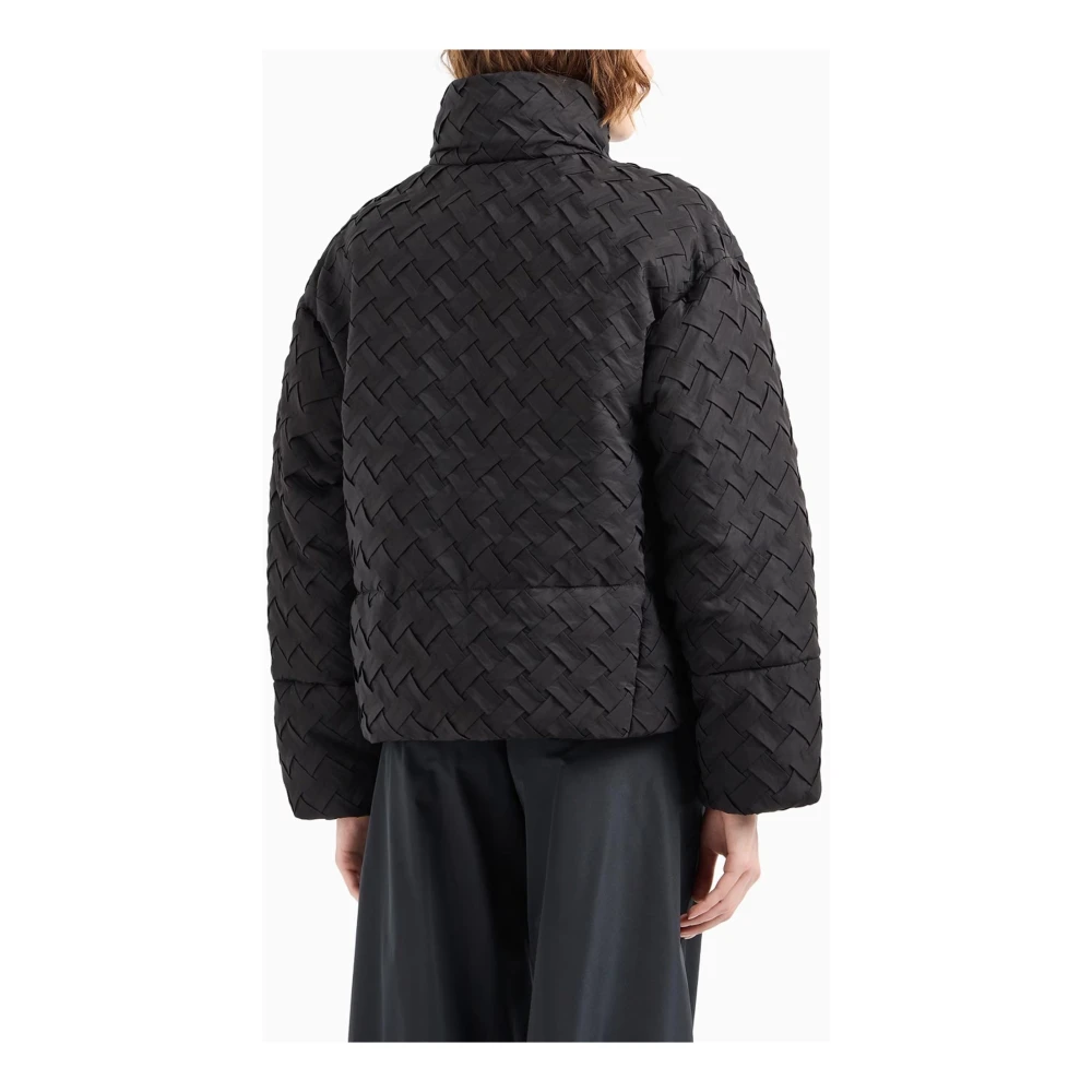 Emporio Armani Zwarte Technische Geweven Ritsjas Black Dames