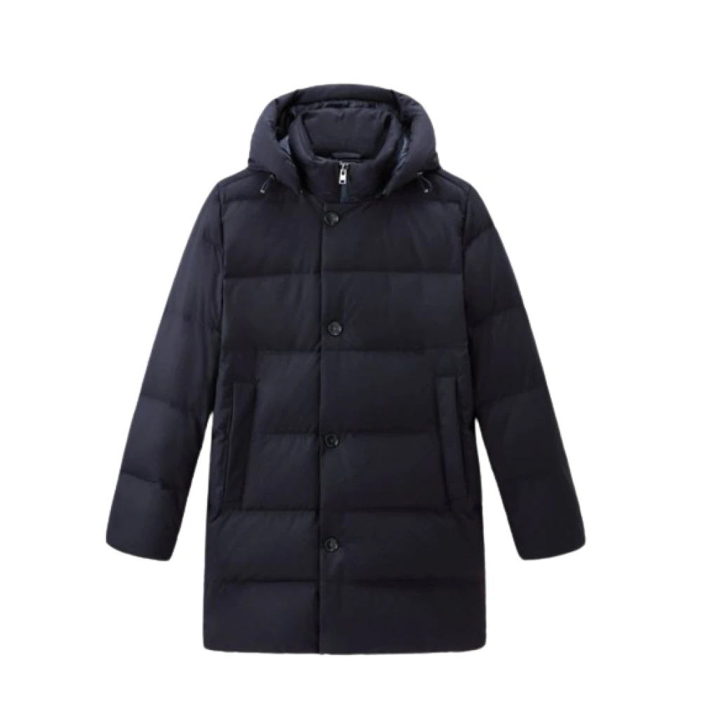 Woolrich Gewatteerde Lange Parka met Donsvulling Blue Heren