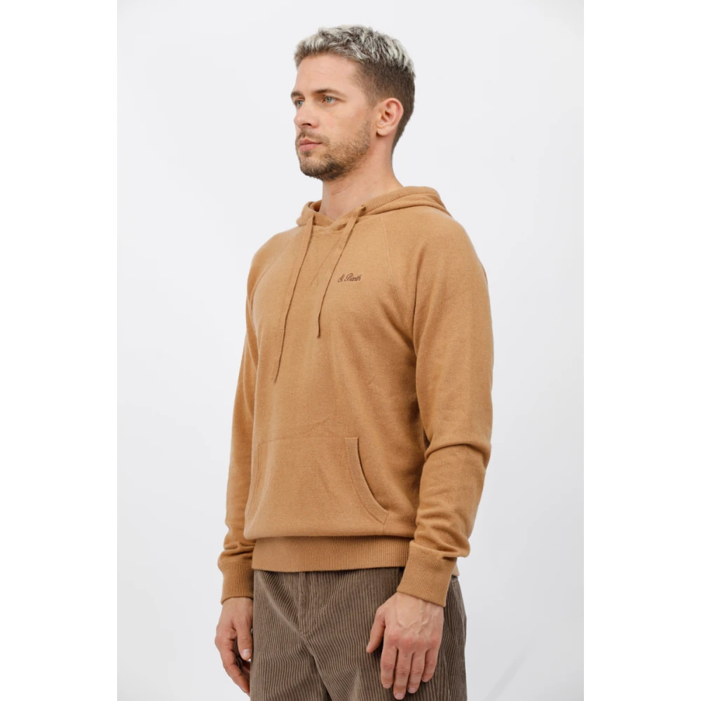 MC2 Saint Barth Geborduurde hoodie Willbur sweatshirt Brown Heren