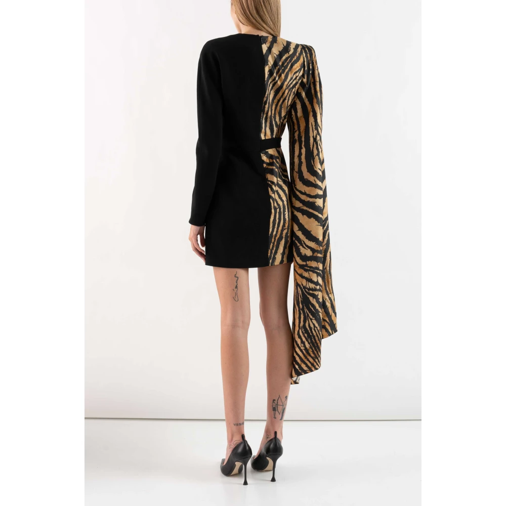 Roberto Cavalli Zijden Mini Jurk Beige Dames