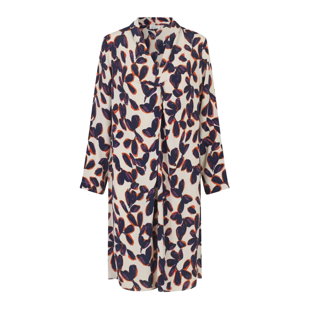 Masai Elegante Jurk met V-Hals en Knoopdetail Multicolor Dames