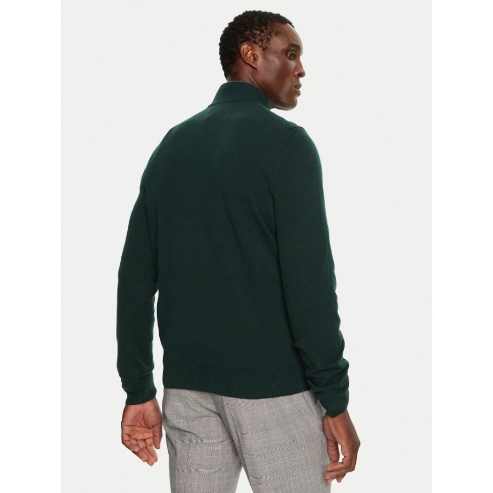 Hugo Boss Groene Sweater met Halve Rits Green Heren
