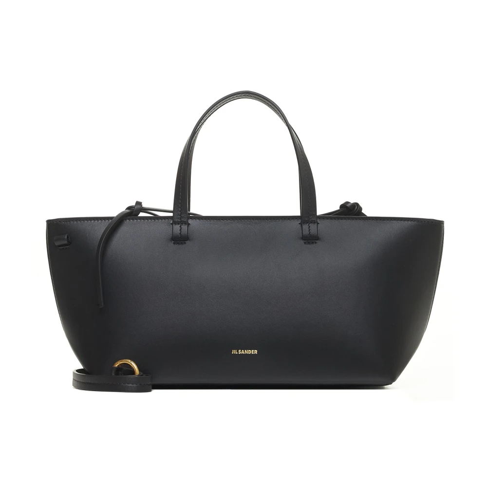 Jil Sander Zwarte Leren Zegelzak Black Dames