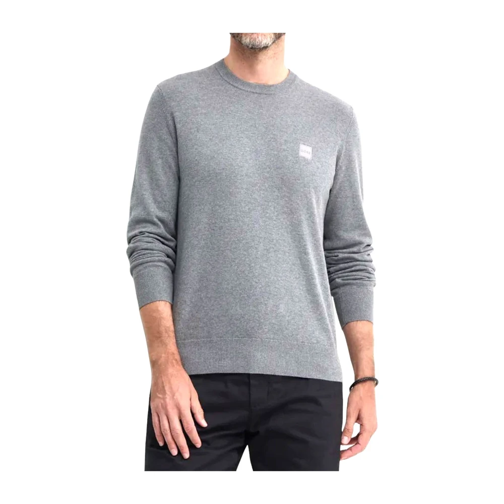 Hugo Boss Elegante Kasjmiertrui voor Mannen Gray Heren