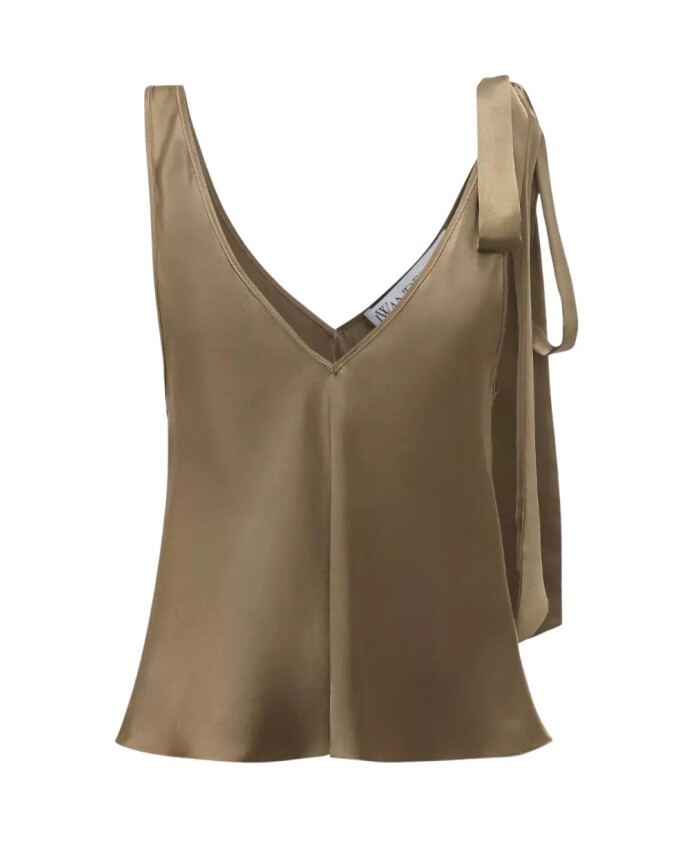 top-en-soie-olive-a-col-v
