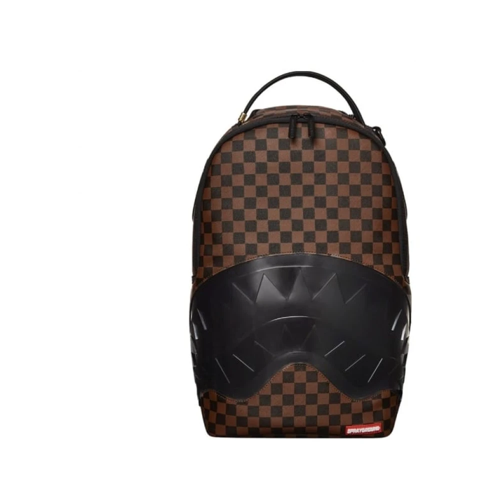 Sprayground Transparante ogen rugzak bruin ruit Brown Unisex