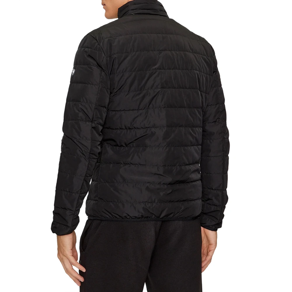 Emporio Armani EA7 Zwarte Rits Logo Puffer Jas Black Heren