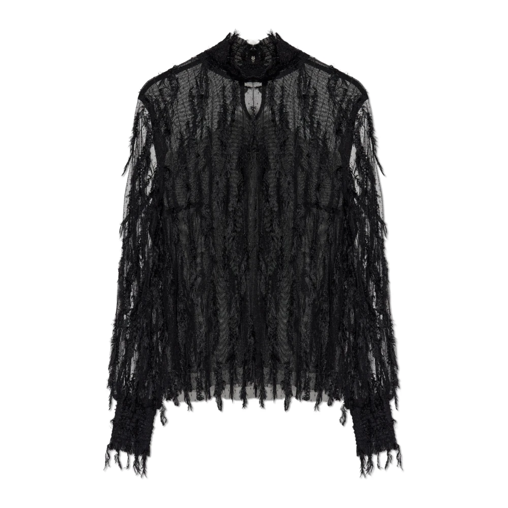 Munthe Top met decoratieve afwerking Black Dames
