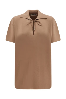 Camel Viscose Pikétröja