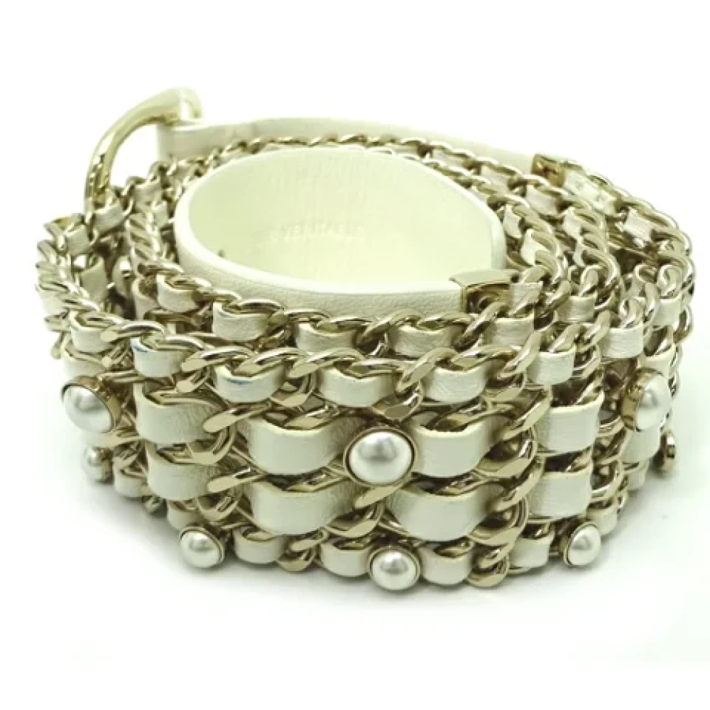 Chanel Vintage Pre-owned Leather belts White Dames