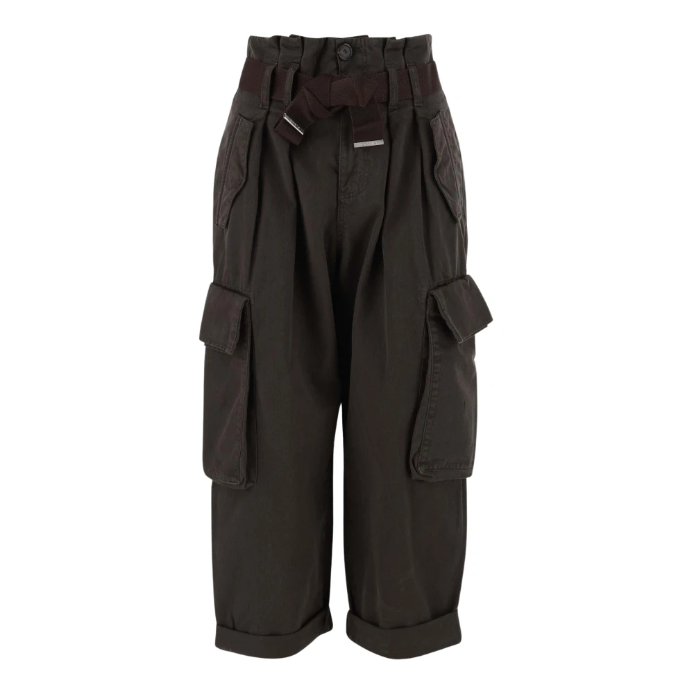 pinko Cargo Zak Katoenen Broek Donkergroen Green Dames