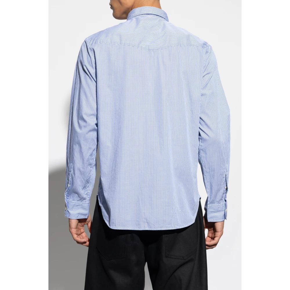 Officine Générale Geruite overhemd Blue Heren