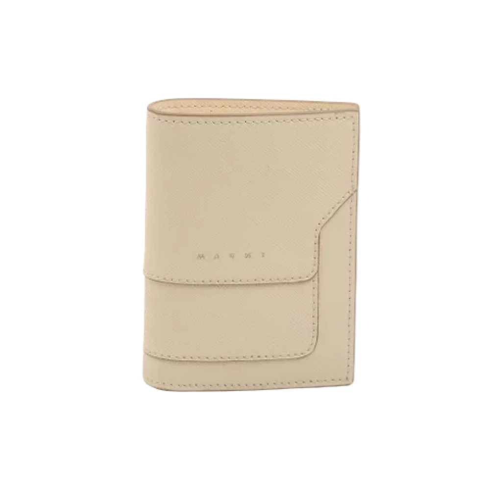 Marni Pre-owned Leather wallets Beige Dames